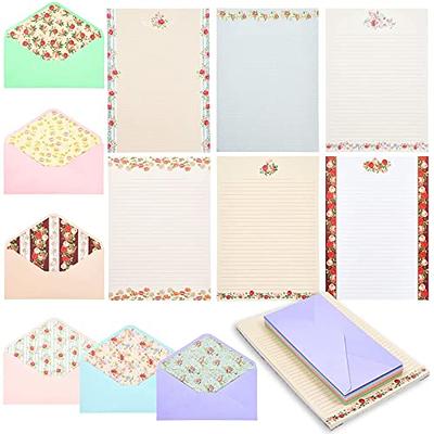 Vintage Lined Stationery Paper for Writing Letters (8.5 x 11 in, 96 Sheets)