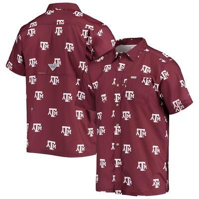 Men's Columbia Gray Texas Longhorns Super Slack Tide Button-Up Shirt