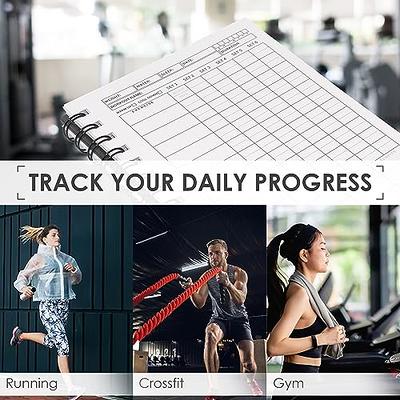 EPEWIZD Fitness Journal Hardcover Workout Planner 6- Month Undated Workout  Log Book Home Gym Accessories for Women and Man-Gray