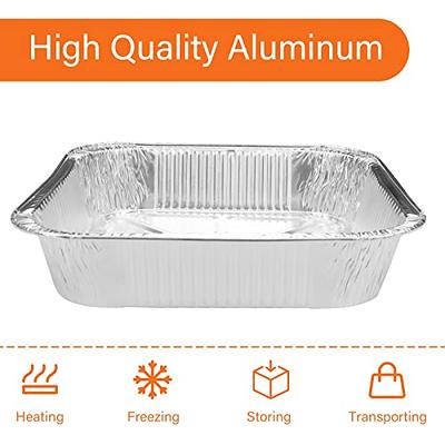  MESTAEK 10 Sturdy Aluminum Foil Pans with Lids (5 Pack), 2X  Thicker Heavy Duty Reusable Foil Tin for Cooking Baking: Home & Kitchen
