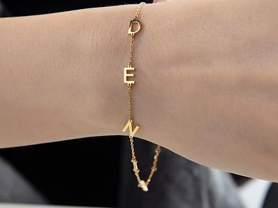 14K Gold Add on Initial Bracelet