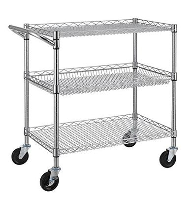 Metal Black Storage Bin Display Cart