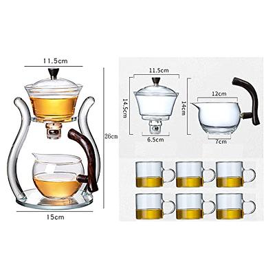 Heat-resistant glass tea set magnetic water diversion rotating cover bowl  semi-automatic tea maker lazy teapot Kungfu tea set