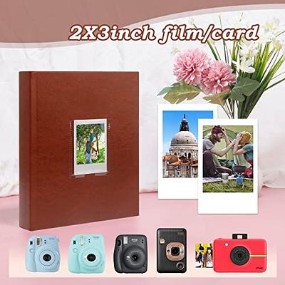  elfonsol Polaroid Photo Album 2x3 - Linen Cover, Front Window,  Film Book with 208 Vertical Pockets for Fujifilm Instax Mini 7s 8 9 11,  K-pop Photocards, Polaroid PIC 300 and HP