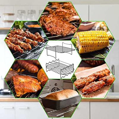 Air Fryer Steel Rack for Ninja Dual Basket Silicone Pot Baking