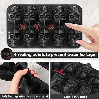 REUSABLE SILICONE FLEXIBLE Ice Cube Trays Molds with Lid Funnel