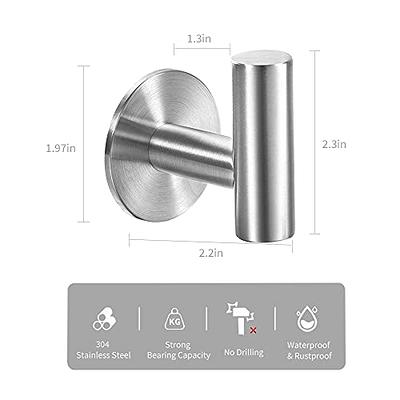 YIGII adhesive towel hooks - self adhesive robe hooks home coat hook sus  304 stainless steel bathroom