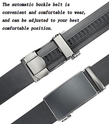 BULLIANT Men Belt, Ratchet Click Sliding Leather Belt for Men 1 3/8,Cut for  Fit at  Men’s Clothing store