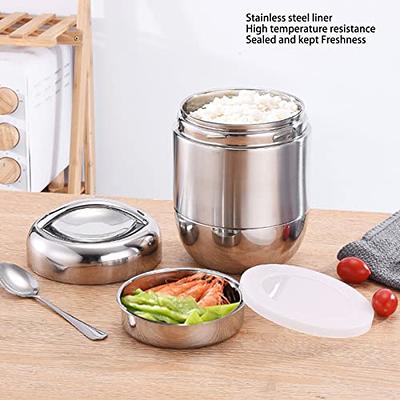 Insulated Lunch Container for Hot & Cold Food, Soup Thermos Food Jar, Leak  Proof Stainless Steel Bento Lunch Box with Spoon Keep Hot/Cold for School  Office Travel 