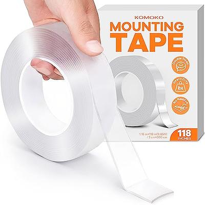 Aeycw Double Sided Tape Heavy Duty, Double Stick Mounting Adhesive Tape  Clear Two Sided Wall Tape Strips, Removable Poster Tape for Home, Office,  Car