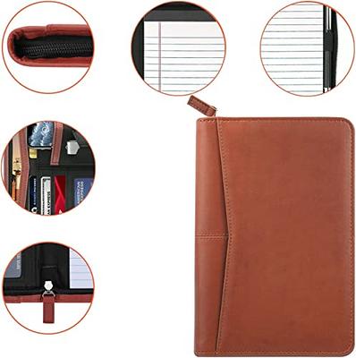 Gorbado Small Portfolio Organizer, A5 Zippered Business Portfolio, Junior  Padfolio Folder Binder for Women & Men,5 x 8 Writing Pad Included, Brown -  Yahoo Shopping