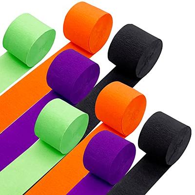 Halloween Party Supplies - 8 Rolls Black Orange Crepe Paper Streamers  Tassels St