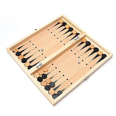 3 in 1 Portable Folding Standard Chess Set,Wooden Chess Board Game  Backgammon Draughts Club Camping Traveling Game Set 