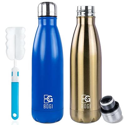 BOGI Insulated Water Bottle, 20oz Vacuum Stainless Steel Water Bottles with  Straw & Straw Lid, Leakproof BPA Free Sports Metal Water Bottle-Keeps