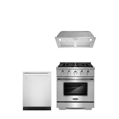 Cosmo 3 Piece Kitchen Appliance Package with 30'' Electric Cooktop