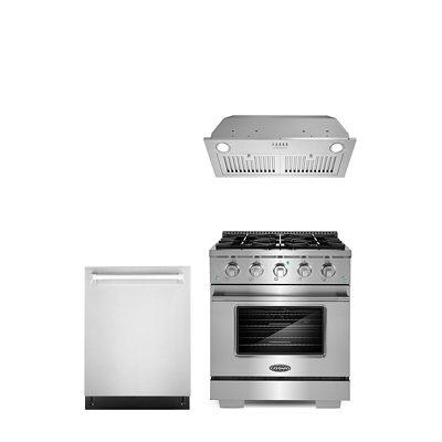 Cosmo 3 Piece Kitchen Appliance Package with 30'' Gas Freestanding Range ,  Built-In Dishwasher , Insert Range Hood , and Air Fryer - Yahoo Shopping