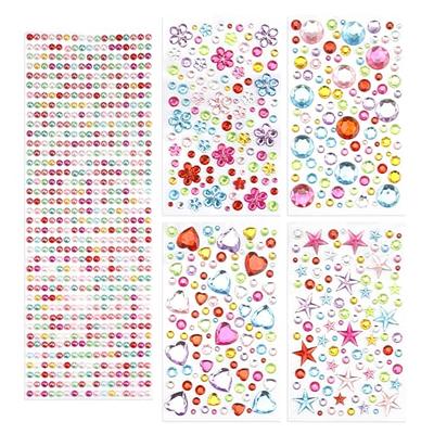 Beaupretty 4 Sheets Love Crystal Drill Sticker face gems Sticker gems for  face Bling gems for Crafts Stickers for Phones self Adhesive gems gem