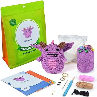 Crochet Kit for Beginners, 3pcs DIY Crochet Starter Kit for Adults, Comes  with Step-by-Step Instructions and Video and Enough Handmade Parts