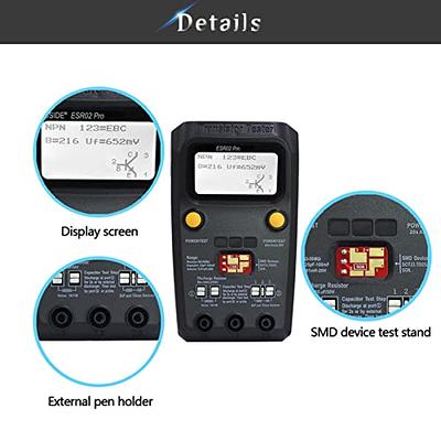 Digital Transistor Tester, ESR02 Pro SMD Chip Component Meter