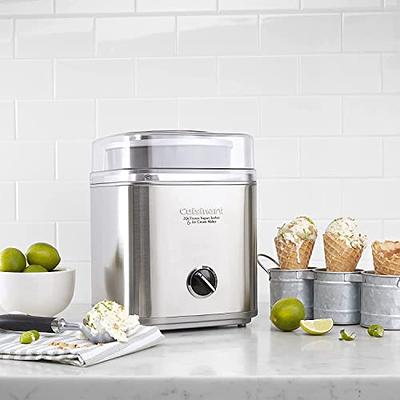 CUISINART Ice Cream Maker, Ice Cream and Frozen Yogurt Machine, 2-Qt.  Double-Insulated Freezer Bowl, Silver, ICE30BCP1