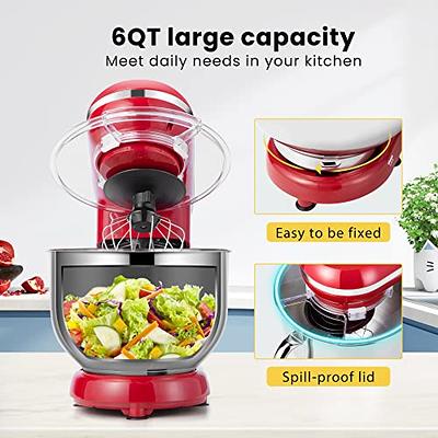 OVENTE Electric Stand Mixer 3.5 qt., 5 Speed Control, 250-Watt with 2  Blender Attachment Egg Beater Whisk and Dough Hook Red SM680R - The Home  Depot