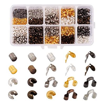 Pandahall 1250pcs/box Brass Crimp Beads, Wire Guardians, Crimp