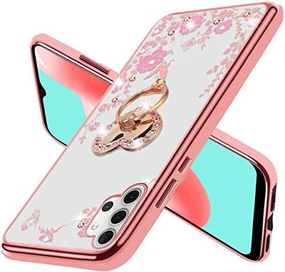  Omio Designed for Samsung Galaxy Z Flip 5 Case with Kickstand,  Cute Sparkle Glitter Diamond 3D Butterfly Design Soft TPU Bumper Pearl Hard  Back with Stand Mirror Shockproof Cover for Women