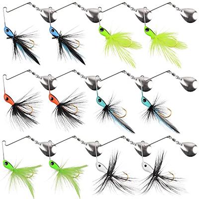 Gefischtter Fishing Jig Heads Hooks Lead Head Spinner Blade Crappie Lures  Round Ball Head Walleye Jigs Metal Jig Head Fishing Lures for Bass Grouper