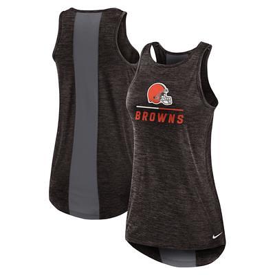 Women's Brown Cleveland Browns Plus Athletic Varsity Lace-Up V-Neck Long  Sleeve T-shirt