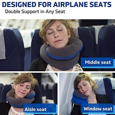 Happy Headrest Travel Pillow - Sleep Face Down with The #1 Travel Pillow  for Airplane Travel, Not Another Neck Pillow, Ultra Comfortable,  Lightweight