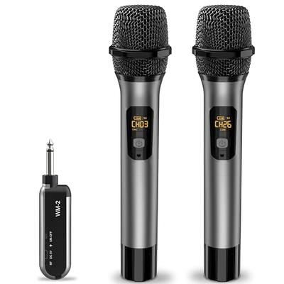  TONOR Wireless Microphone,Metal Dual Professional UHF Cordless  Dynamic Mic Handheld Microphone System for Home Karaoke, Meeting, Party,  Church, DJ, Wedding, Home KTV Set, 200ft(TW-820) : Musical Instruments