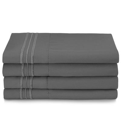 Clara Clark Bed Sheets Set, 1800 Series Deep Pocket Soft Microfiber 4 Piece  Queen Sheet Sets, Gray 