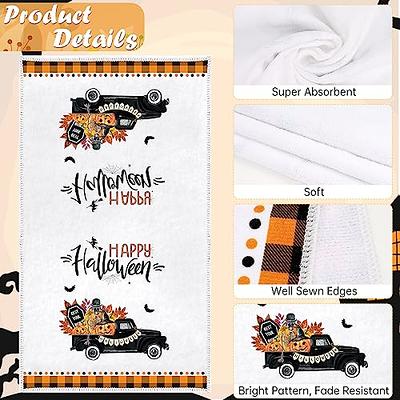 Decorative Autumn Pumpkin and Pine Cones Embroidered Bath Towels. 100%  Cotton Hand or Fingertip Towel