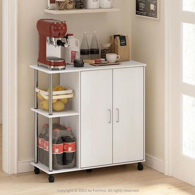 Westsky 43 in. Wide White Modern Mobile Kitchen Island Cart