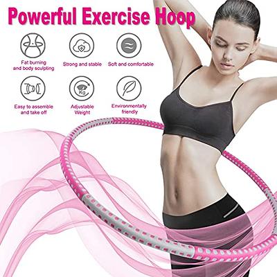 Exercise Fitness Hula Hoop for Adults - 3lbs - Detachable Weighted Hoops,  Premium Quality and Soft Padding