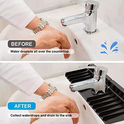 3PCS Kitchen Sink Splash Guard, Silicone Faucet Handle Drip