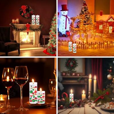 10042 Pcs Christmas Vase Fillers Floating Pearls Candles and Candy