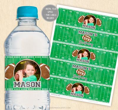 Football Water Bottle Labels Personalized Wrappers Decoration Capri Label Juice Rugby Yahoo Shopping