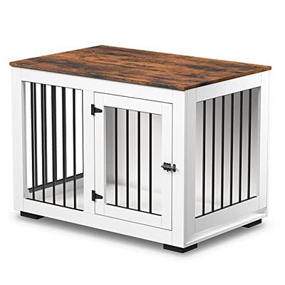 PawHut Modern Dog Crate End Table with Divider Panel for Large Dog and 2 Small Dogs, Gray