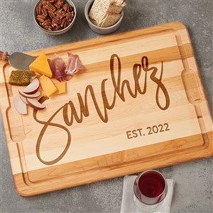 CPS Maple Wood Happy Couple with A Custom Name and Personalization Laser Engraved Letter H Cutting Board CPS