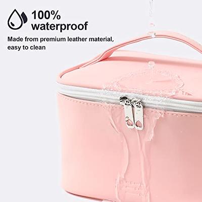 Makeup Bag - Large Capacity Travel Cosmetic Bag for Women, Multifunctional  Open Flat Toiletry Bag with Handle, Washable Waterproof Beauty Zipper