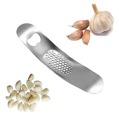 Stainless Steel Garlic Press Rocker Garlic Masher Squeezer Slicer