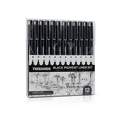 12pcs Black Felt Tip Pens Drawing Pens Art Pens Fineliner - Temu