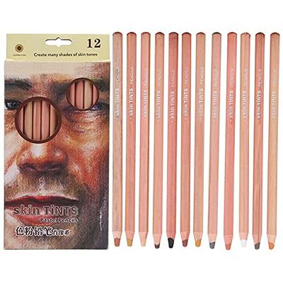 4 Color Professional Soft Pastel Charcoal Pencils Wood Skin Tints