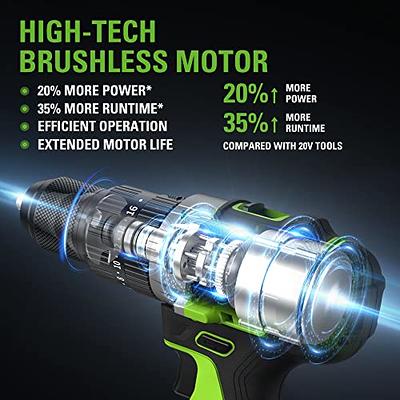 Greenworks 24V Max Cordless Brushless Drill + Impact Combo Kit, (2) 2.0Ah Batteries, Fast Charger, and Bag Included