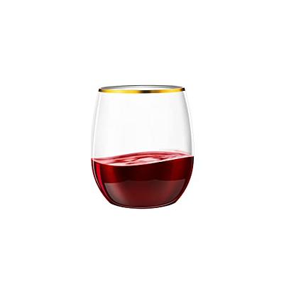 SUT 24 Disposable Stemless Wine Glasses 12OZ Plastic Party Wine