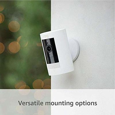 Ring Stick Up Cam Plug-In | Weather-Resistant Outdoor Camera, Live View,  Color Night Vision, Two-way Talk, Motion alerts, Works with Alexa | White