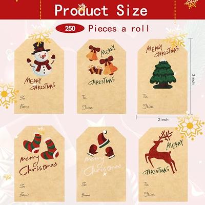 Gift Tags for Christmas Presents, Self Adhesive Christmas Labels  Stickers,Cute Snowman Designed Stickers with to and from Name Tags for  Christmas