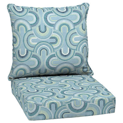 Sunnydaze Decor 17.5-in x 25-in 2-Piece Gray High Back Patio Chair Cushion  in the Patio Furniture Cushions department at