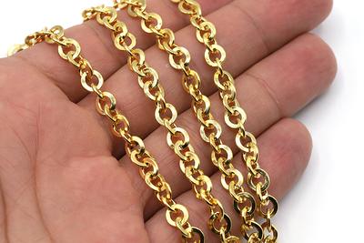 BULK 10 Stainless Steel Gold Plated Link Cable 19 Necklace Chain